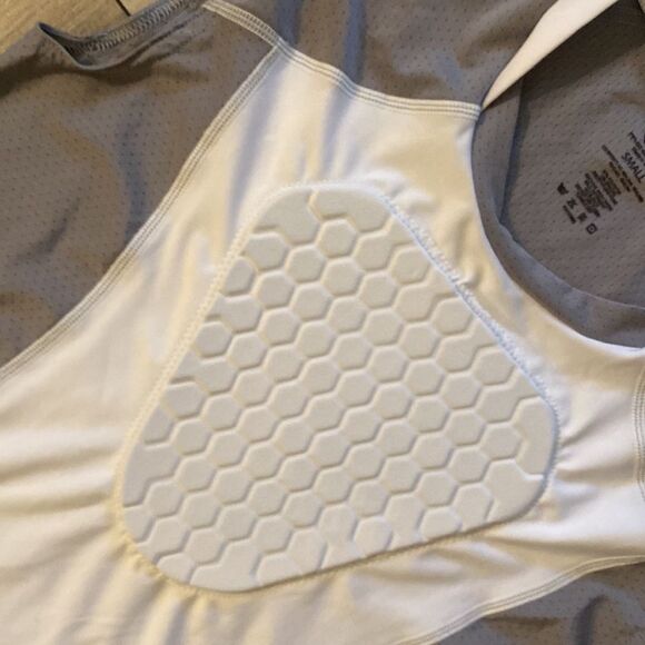 McDavid Mens Hex Sternum Shirt Size Small Bodyshirt w Mesh Top White & Gray - Picture 3 of 7